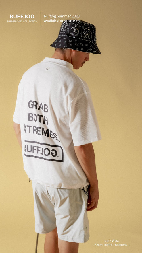 MESH SPONSORED MOCK TEE WHITE