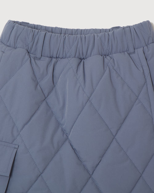STRAIGHT QUILT PUFFER SKIRT GREY