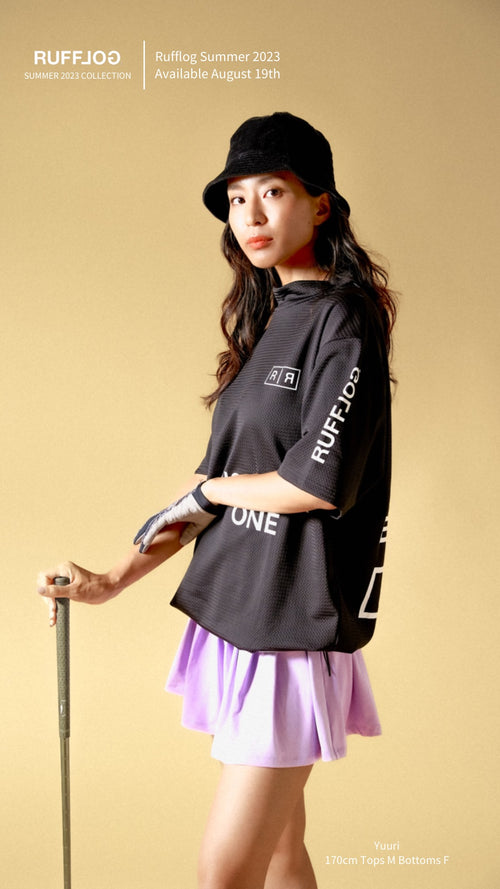MESH SPONSORED MOCK TEE BLACK