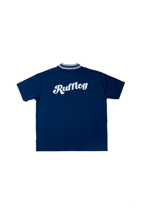 BARE JERSEY MOCK NECK T-SHIRT NAVY