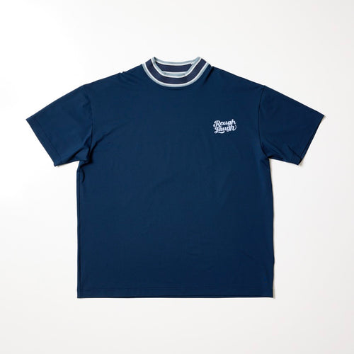 BARE JERSEY MOCK NECK T-SHIRT NAVY