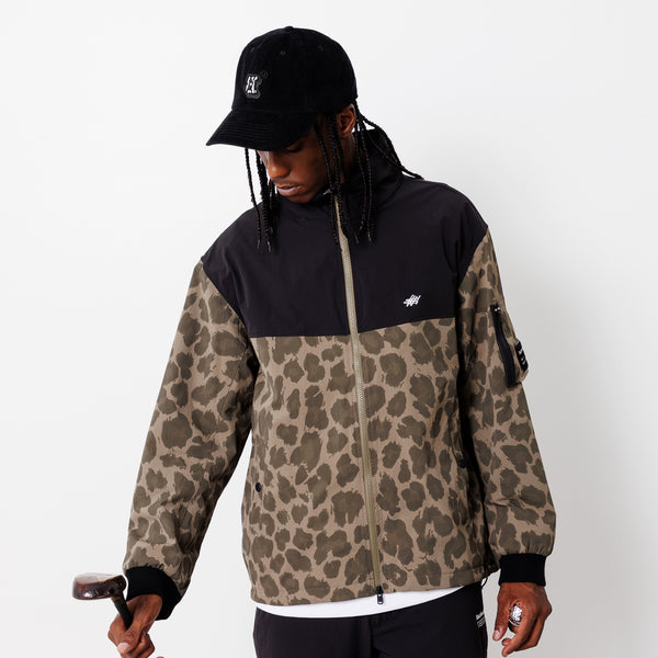 Thermo Stand Neck Jacket Olive Leopard