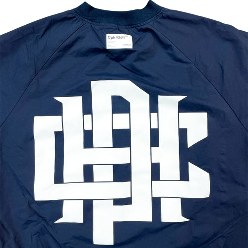 #OVERLAP LOGO NYLON PULLOVER NAVY