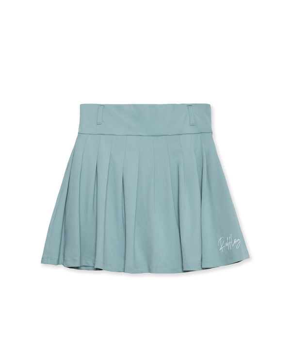 RUFFLOG CURSIVE LOGO SKIRT LIGHT GREEN