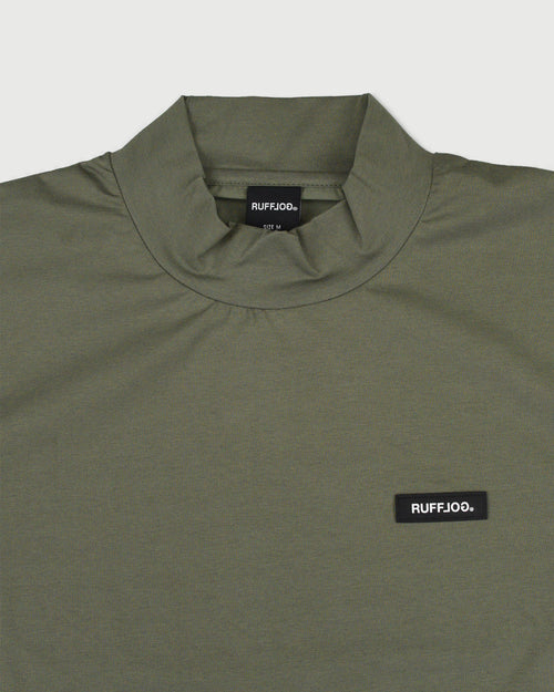 WM CENTER STRIPE LOGO L/S MOCK NECK