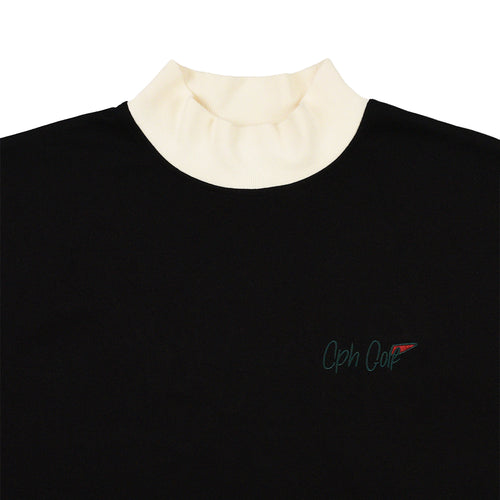FLAG LOGO LS MOCK NECK TEE