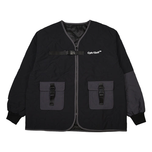 BICOLOR QUILTING NO COLLAR JACKET