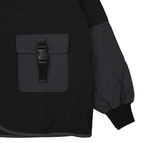 BICOLOR QUILTING NO COLLAR JACKET