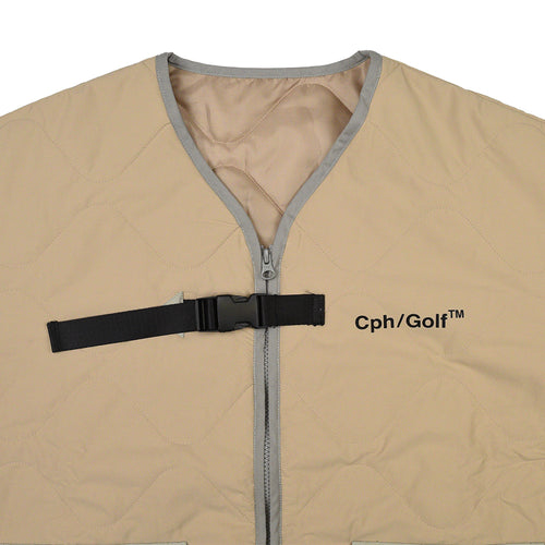 BICOLOR QUILTING NO COLLAR JACKET