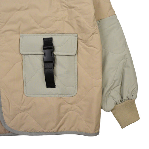 BICOLOR QUILTING NO COLLAR JACKET