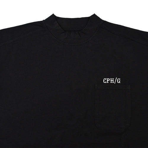 FRONT POCKET CLASSIC COTTON HALF MOCK NECK TEE