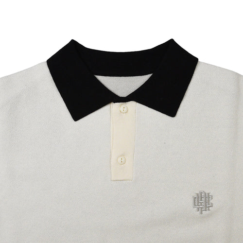 OVERLAP LOGO KNIT POLO