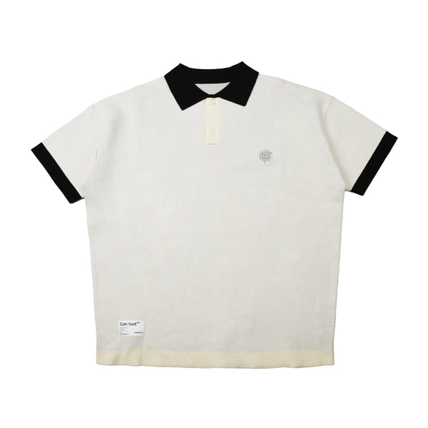 [WOMEN]OVERLAP LOGO KNIT POLO