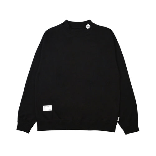 [WOMEN]OVERLAP LOGO LS MOCK NECK TEE