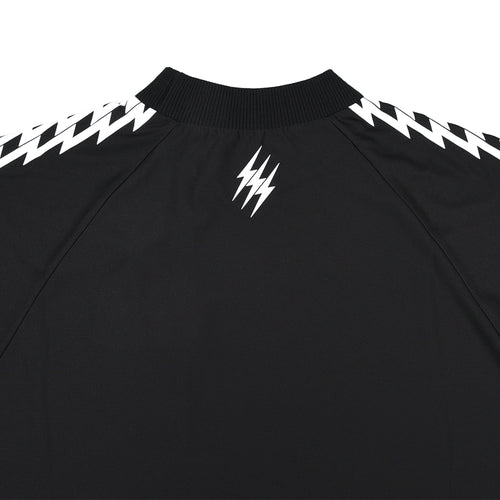 #THUNDER STRIPES MOCK NECK TEE