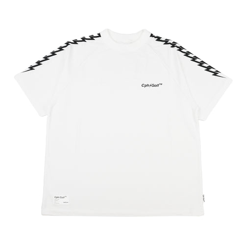 #THUNDER STRIPES MOCK NECK TEE