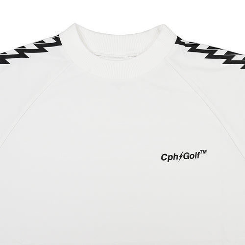 #THUNDER STRIPES MOCK NECK TEE