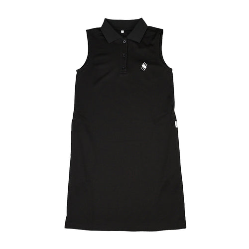 [WOMEN] #THUNDER STIPES NO SLEEVE POLO ONE PIECE