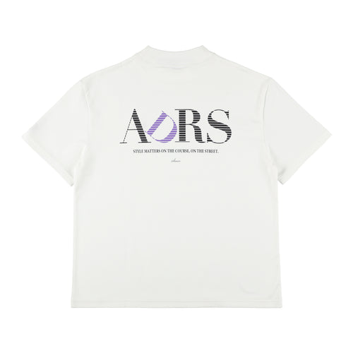 STRIPE LOGO MOCK NECK T-SHIRT