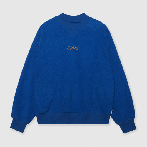 #ACTIVE FLEECE MOCK NECK JKT BLUE