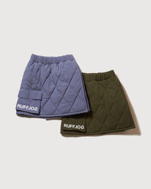 STRAIGHT QUILT PUFFER SKIRT KHAKI