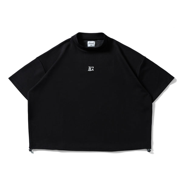 LG Cardboard Knit S/S MOCK NECK BLACK