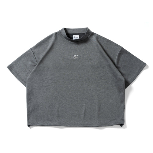 LG Cardboard Knit S/S MOCK NECK DARK GRAY