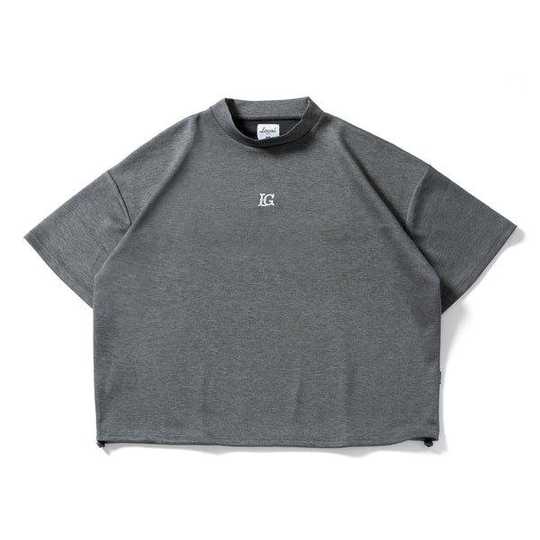 LG Cardboard Knit S/S MOCK NECK DARK GRAY