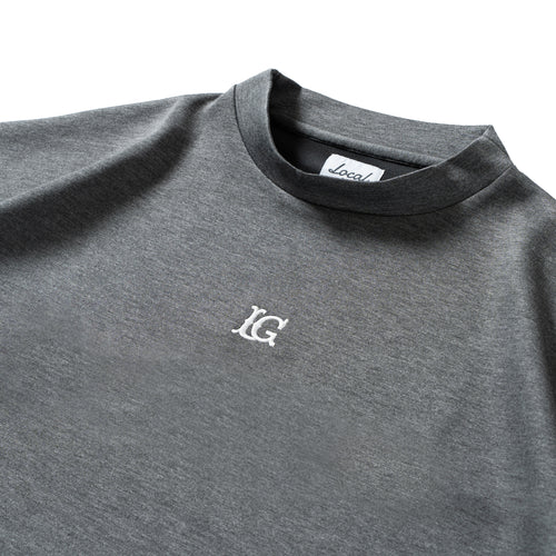 LG Cardboard Knit S/S MOCK NECK DARK GRAY