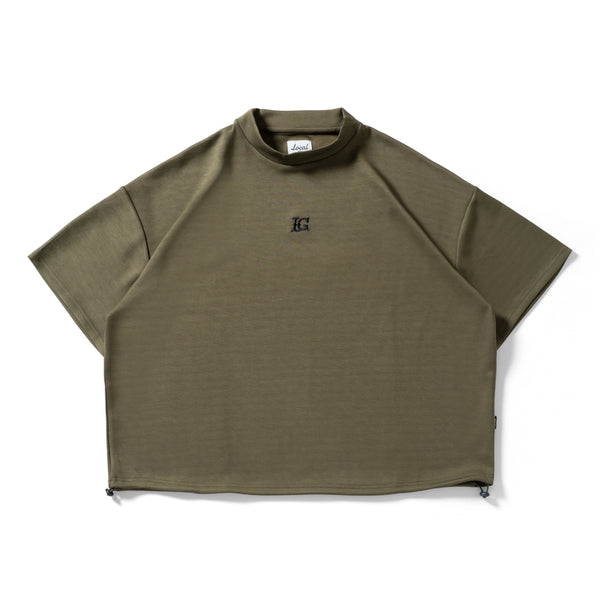 LG Cardboard Knit S/S MOCK NECK KHAKI