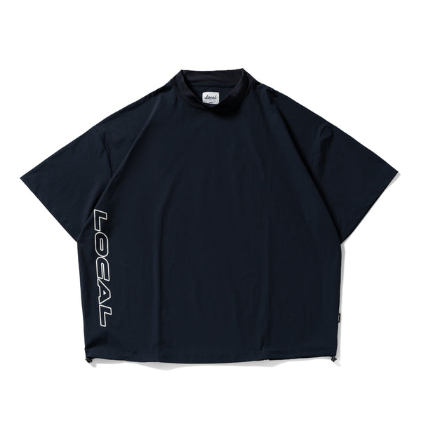 Nylon S/S MOCK NECK NAVY