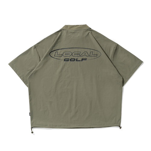 Nylon S/S MOCK NECK KHAKI