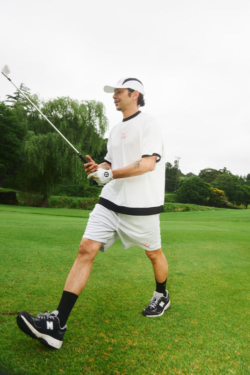 #SLASH LOGO MESH SHORTS
