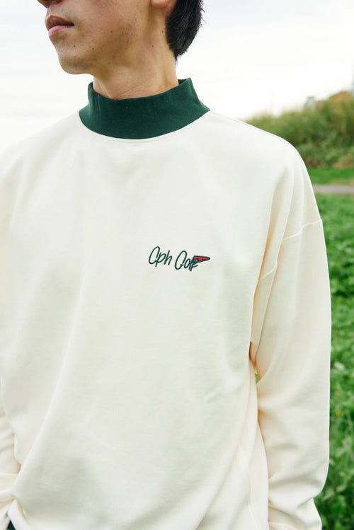 FLAG LOGO LS MOCK NECK TEE