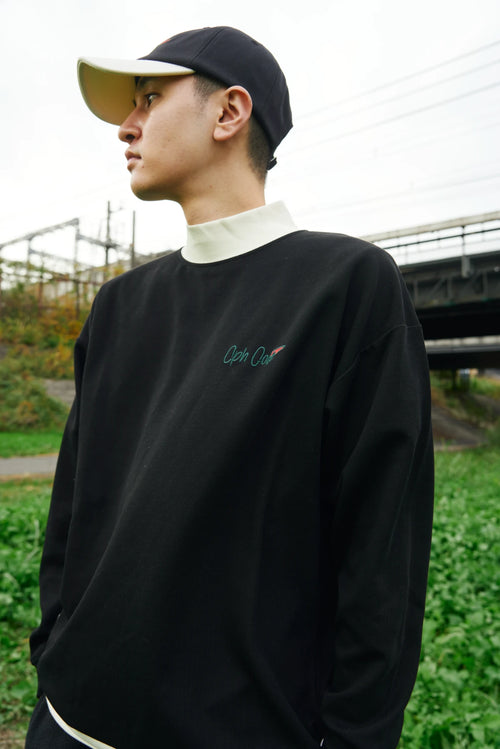 FLAG LOGO LS MOCK NECK TEE