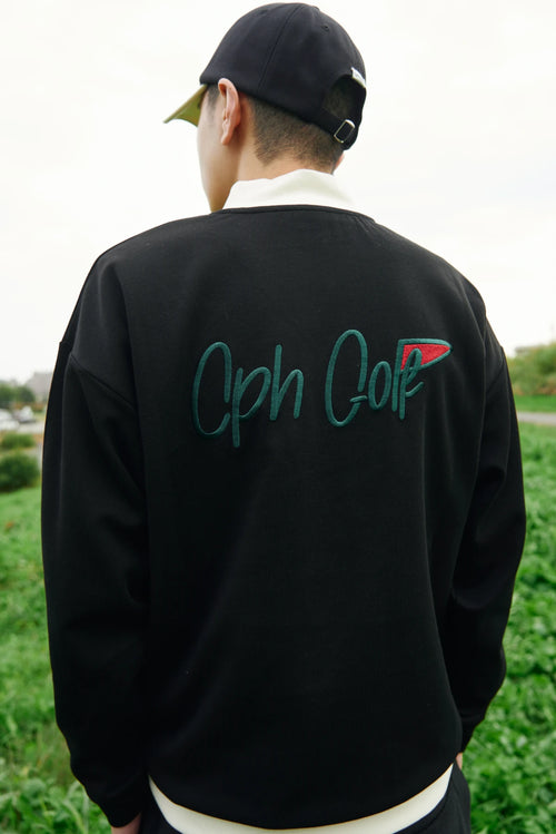 FLAG LOGO LS MOCK NECK TEE