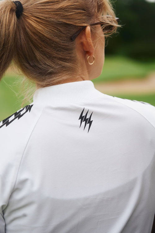 [WOMEN] #THUNDER STRIPES MOCK NECK TEE