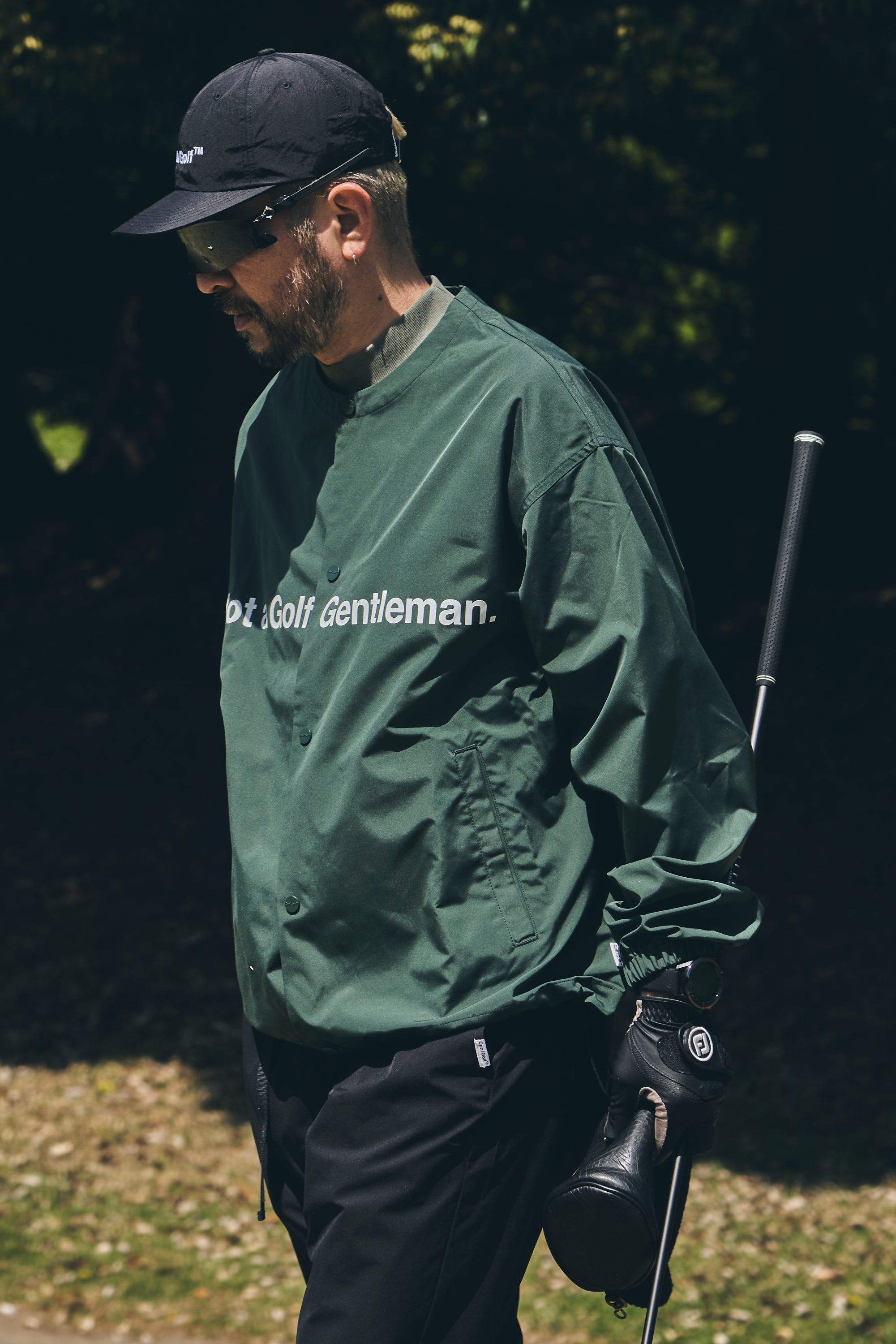 Cph/Golf™ QUILTING NO-COLLAR SETUP Cph/Golf™ LOGO NO COLLAR JACKET BLACK – Cph/Golf™︎