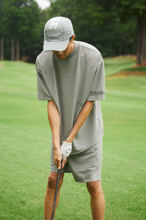 #BREATHABLE WAFFLE MOCK NECK TEE