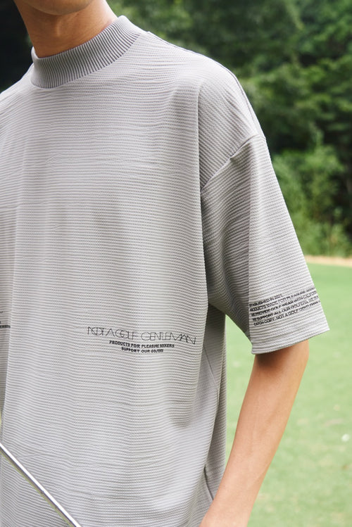#BREATHABLE WAFFLE MOCK NECK TEE
