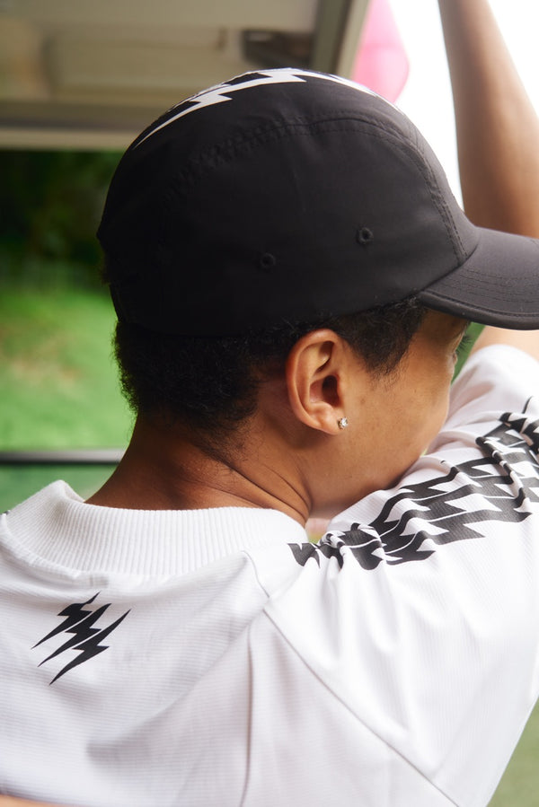 #THUNDER STRIPES MOCK NECK TEE