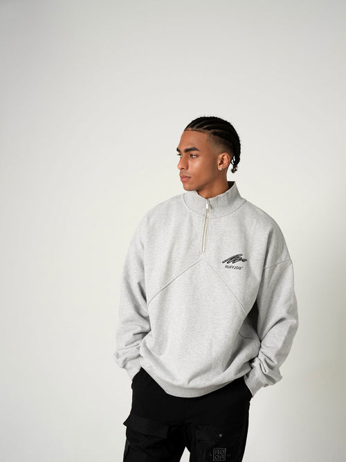 Heavy Weight Fill-in Logo Half Zip Sweat GRAY
