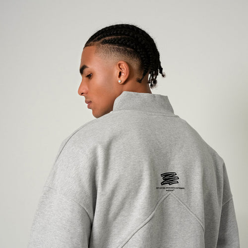 Heavy Weight Fill-in Logo Half Zip Sweat GRAY