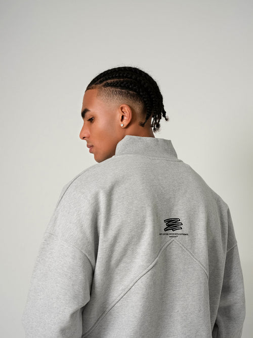 Heavy Weight Fill-in Logo Half Zip Sweat GRAY