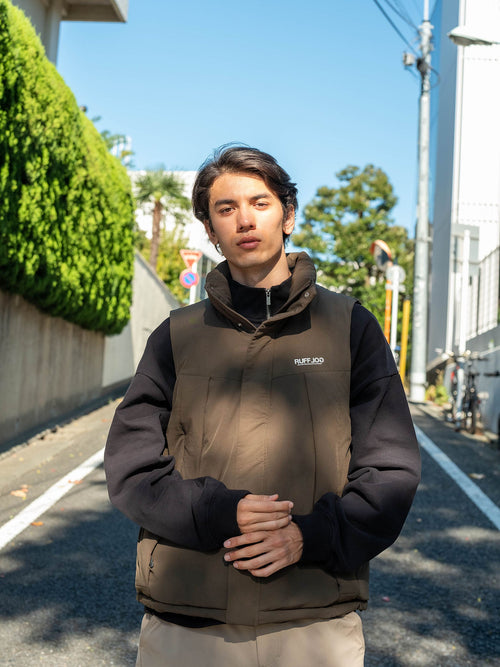 Heavy Weight Fill-in Logo Half Zip Sweat Black