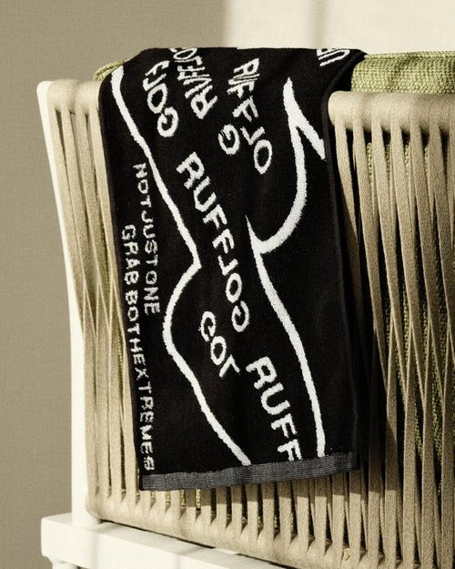 RUFFLOG FACE TOWEL BLACK