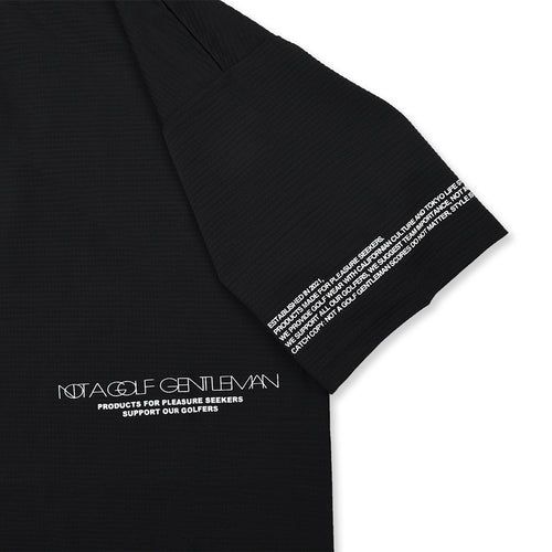 #BREATHABLE WAFFLE MOCK NECK TEE