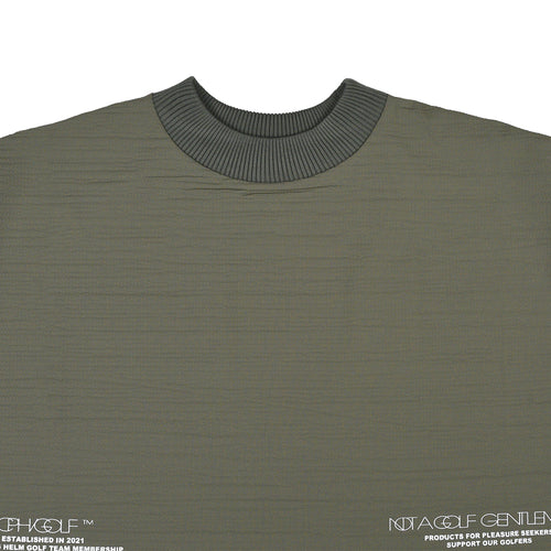 #BREATHABLE WAFFLE MOCK NECK TEE