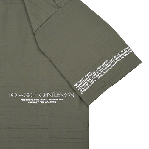 #BREATHABLE WAFFLE MOCK NECK TEE