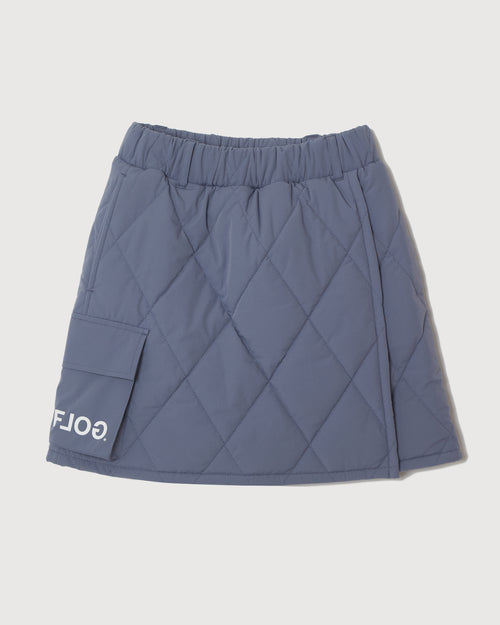 STRAIGHT QUILT PUFFER SKIRT GREY